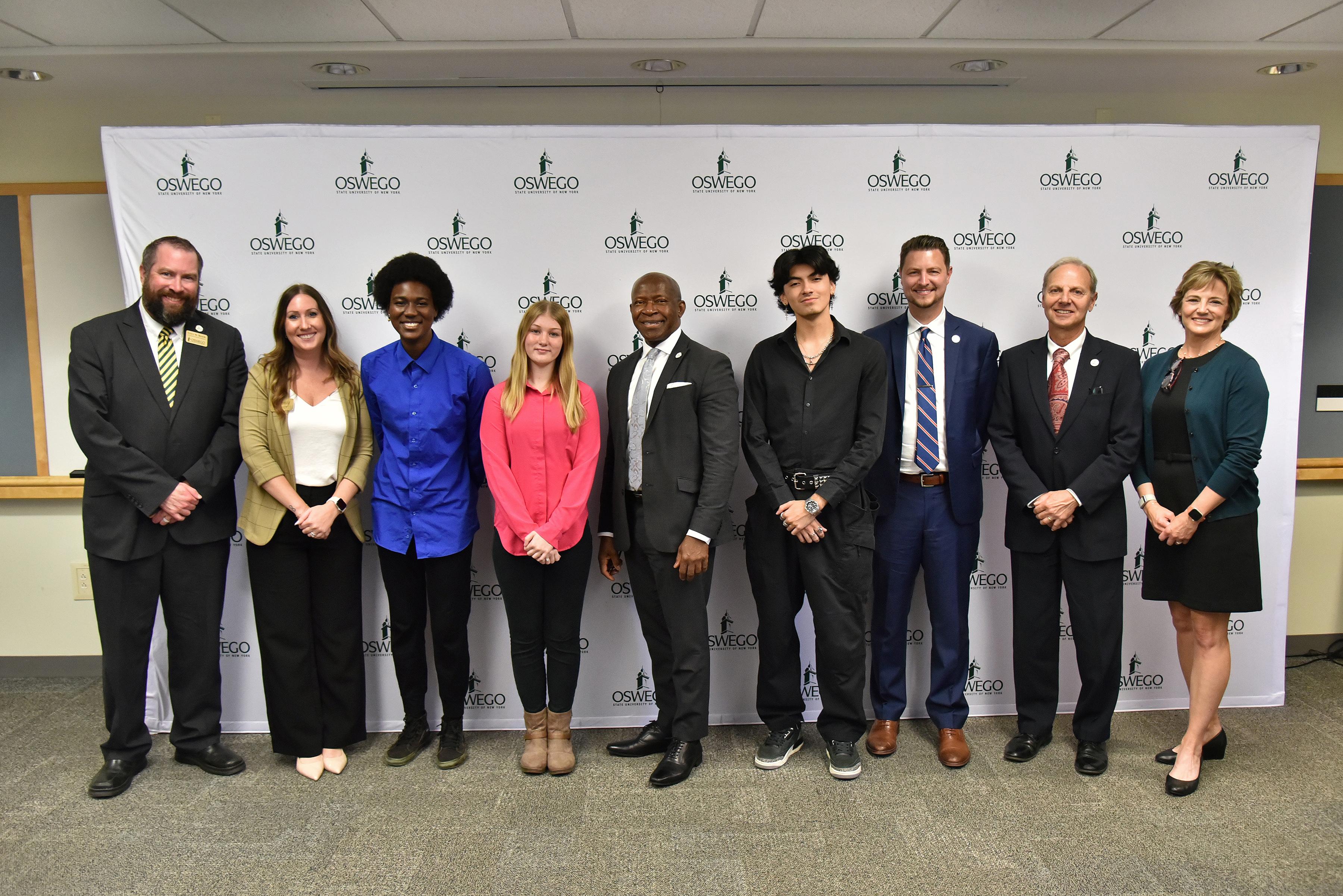 Students and representatives of SUNY Oswego, SUNY and others came together on Oct. 21 to celebrate the launch of Advancing Completion through Engagement (ACE) program supporting student success