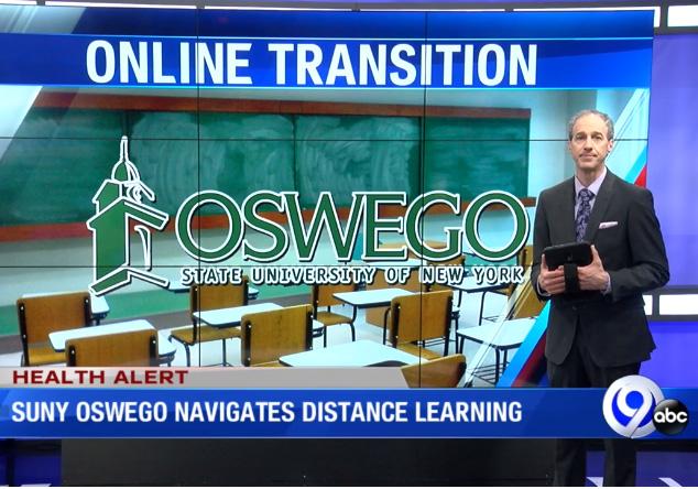 NewsChannel 9 segment features Oswego's preparation for distance learning. 