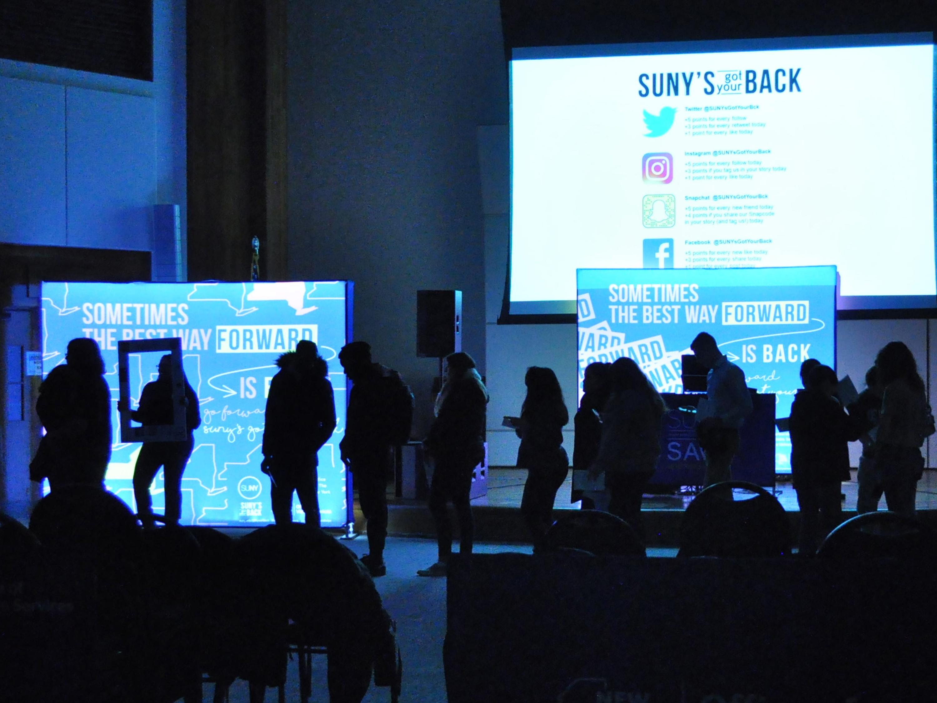 Oswego students line up to fill comfort kits as part of SUNY's Got Your Back initiative
