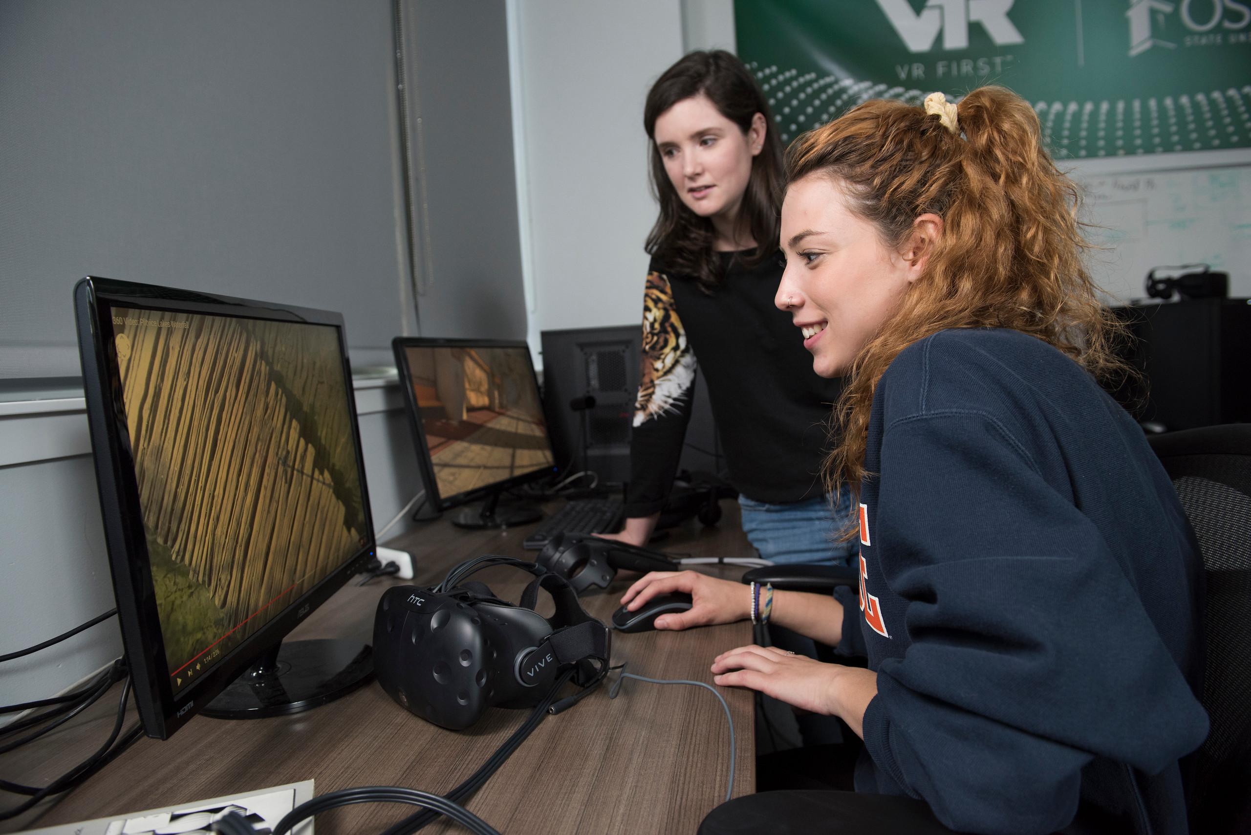 Students work on a human-computer interaction project