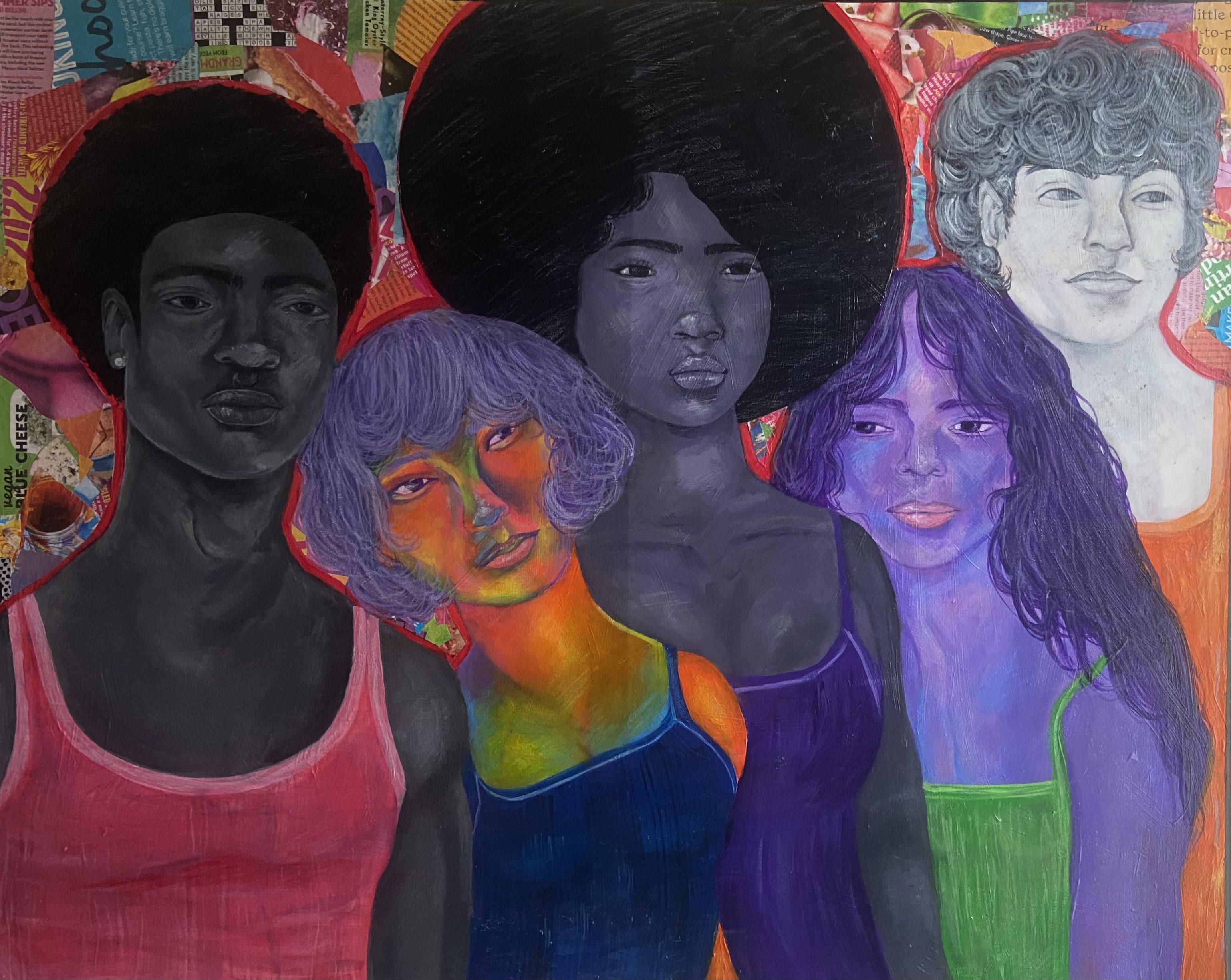 Jassandra Gonzalez's "Color isn't our Characteristic" is among the 80 artworks on display in SUNY Oswego's 62nd annual Juried Student Exhibition, opening March 7 in Tyler Art Gallery.