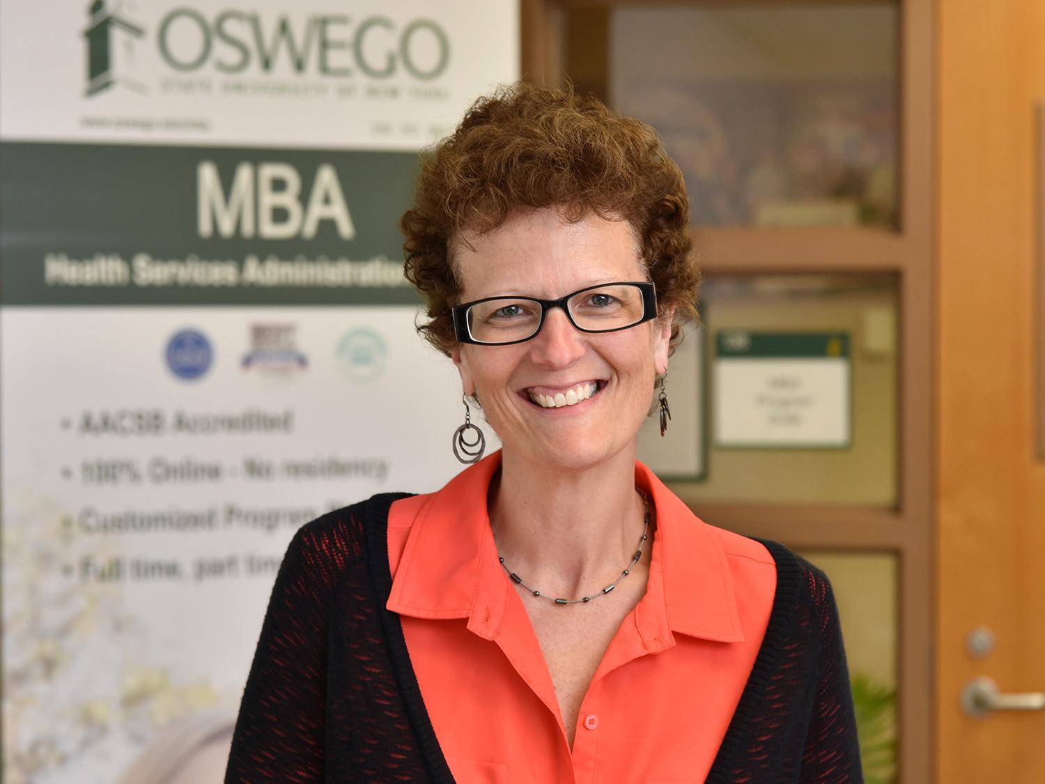 Melissa Arduini earned a statewide award for her exceptional work for Oswego's MBA program