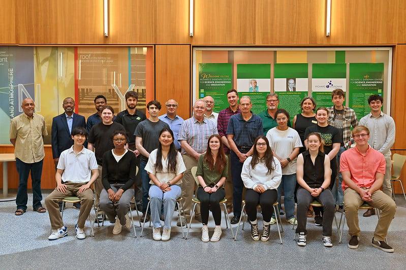Three alumni returned to Oswego to meet with science students and faculty and to hear student presentations on July 10. 