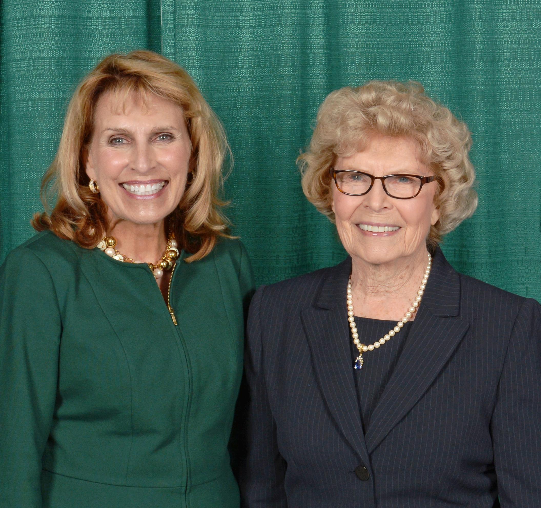 SUNY Oswego President Deborah F. Stanley and Dr. Barbara Shineman at the dedication on Oct. 4, 2013, of the Richard S. Shineman Center for Science, Engineering and Innovation.