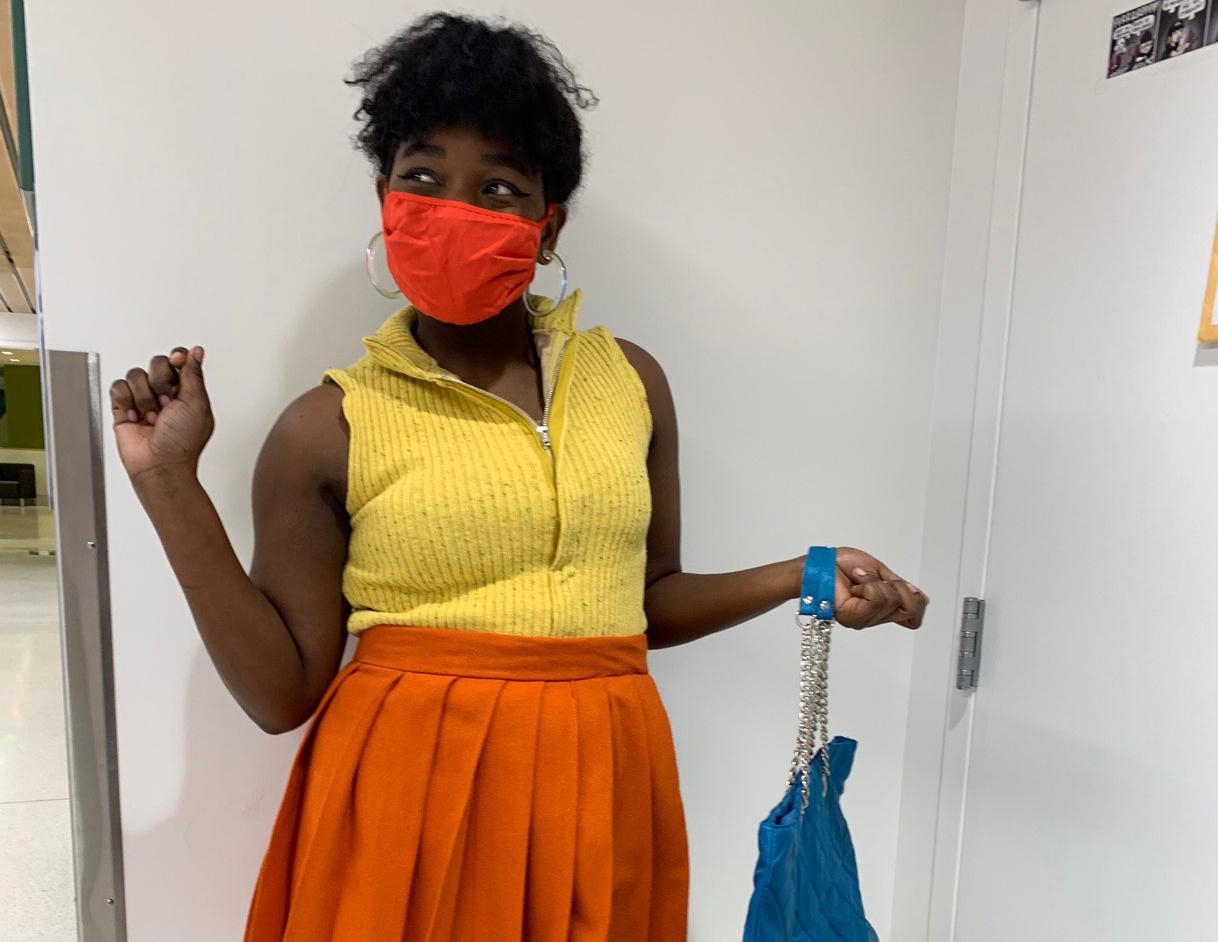 Sophomore theatre major Shy Sims, dressed as Marcy for the Blackfriars Student Production of Dog Sees God