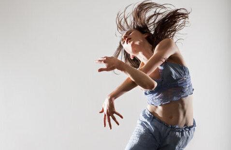 A dancer performs as part of Proprioceptive Soundscape