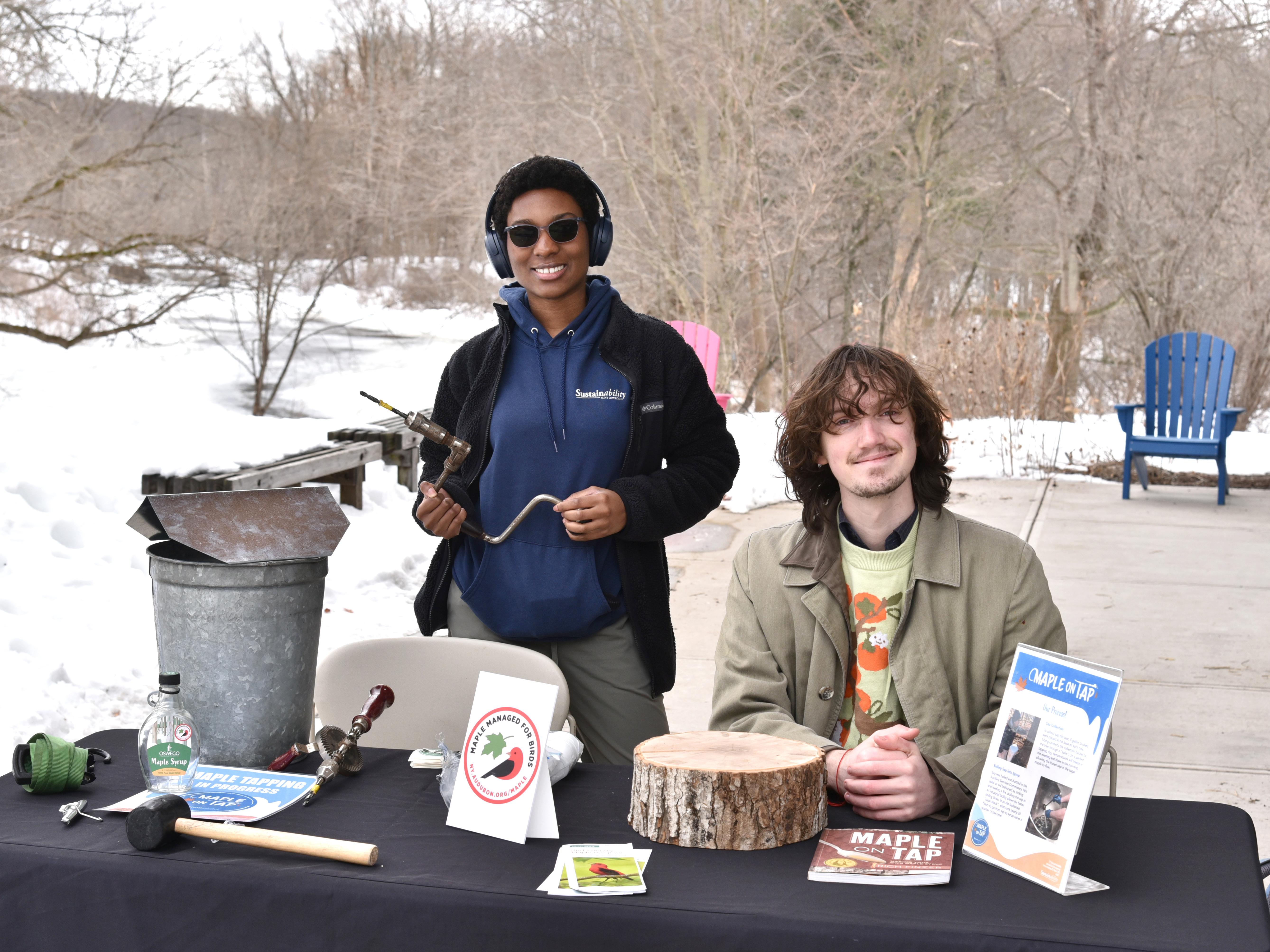 Sustainability interns showcase tools used for Maple on Tap sap-gathering project