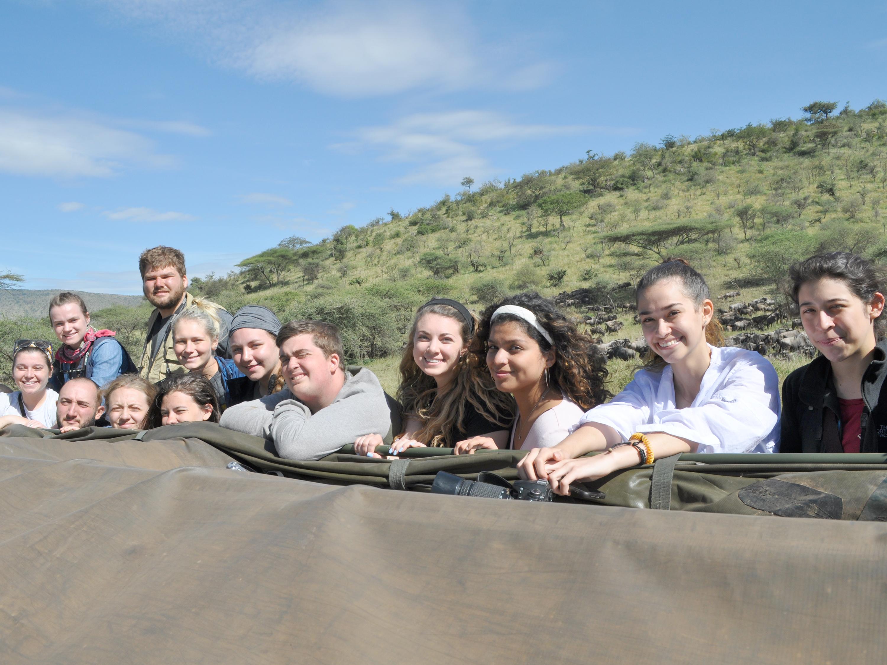 Students learning by traveling across Tanzania