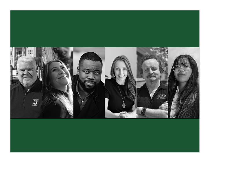 A collage of six TEDx speakers -- see names in article