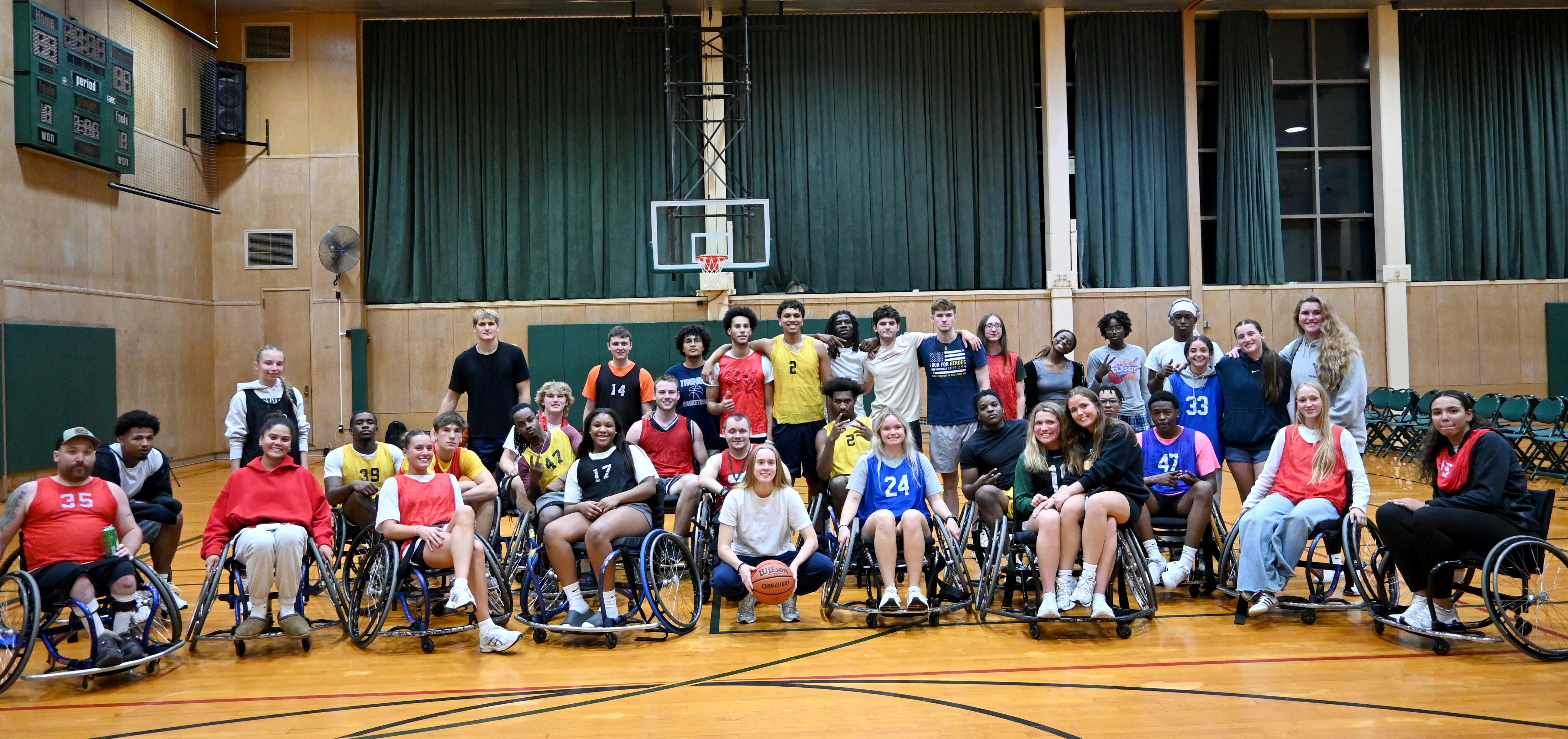 Many campus members came out to participate in a recent day of wheelchair basketball