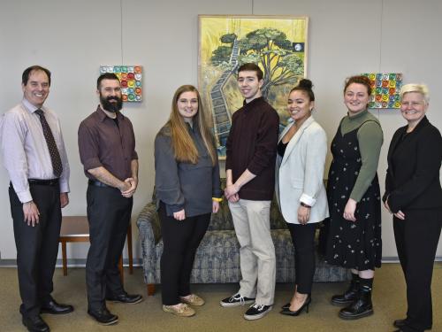 Top administration offers hearty congratulation to five outstanding students who earned Chancellor's Awards for Student Excellence