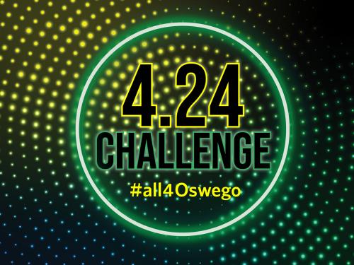 Logo reading 4.24 challenge, #all4oswego