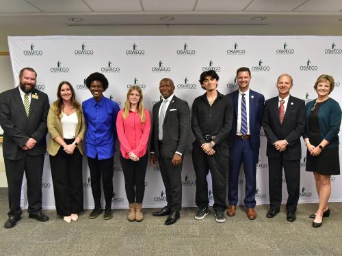 Students and representatives of SUNY Oswego, SUNY and others came together on Oct. 21 to celebrate the launch of Advancing Completion through Engagement (ACE) program supporting student success