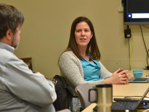 Faculty discuss advanced teaching techniques and goals