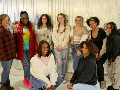 Group photo of students in storytelling classes who will perform on Feb. 23