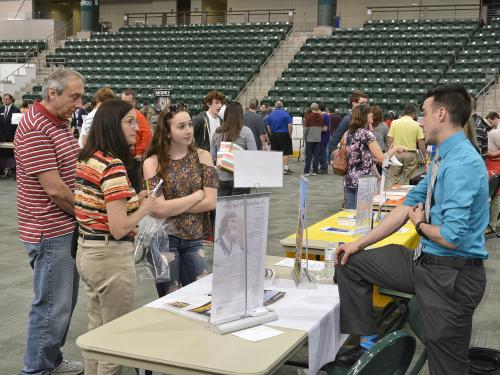 High schoolers and families attend college fair at SUNY Oswego