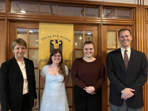 Two Oswego students were inducted into the SUNY Oswego chapter of Delta Phi Alpha, the National German Honor Society
