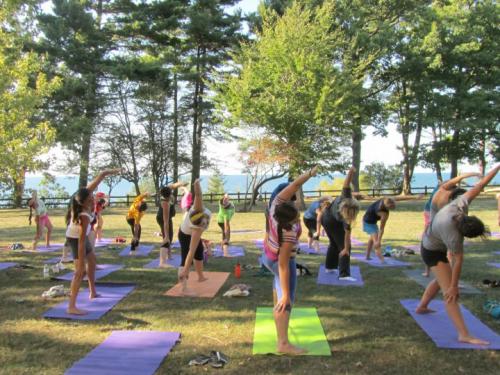Campus community members take part in Lakeside Yoga
