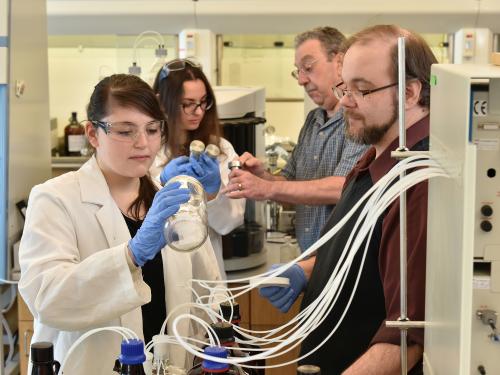The Environmental Research Center features faculty, staff and students collaborating on important lake research