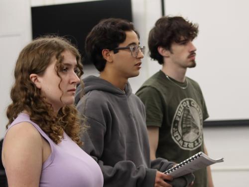 "The Laramie Project" actors include, from left, Tati Copp, Ben Capilets and Aiden O'Brien.