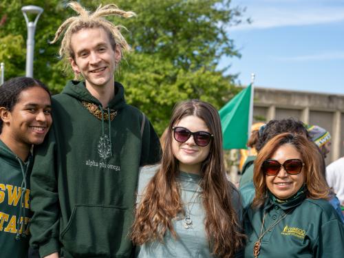 Students and staff at the annual Green and Gold Day