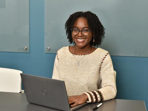 Tatienna Samuels in the EOP office