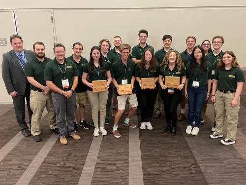 SUNY Oswego Technology Student Association (OTSA) members added more awards to their trophy case at the recent ITEEA (International Technology and Engineering Educators Association Conference), April 12 to 15 in Minneapolis.