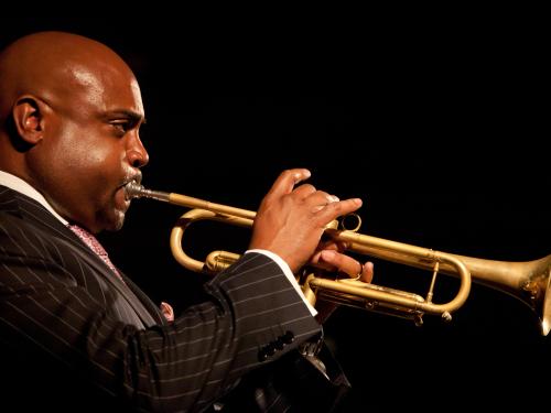 Terell Stafford plays a trumpet in concert