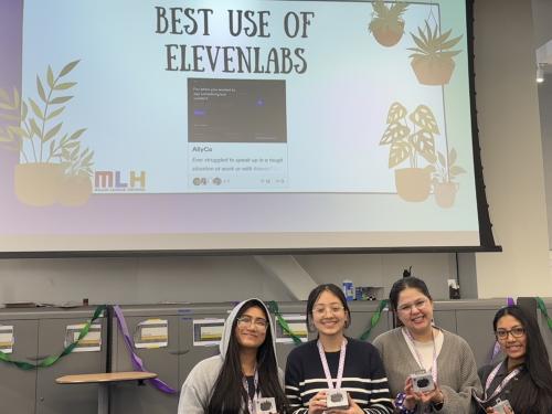 SUNY Oswego’s Women in Computing (WiC) club earned recognition at WiCHacks 2026, taking home the Best Use of ElevenLabs award for their innovative AI-powered application, AllyCo.