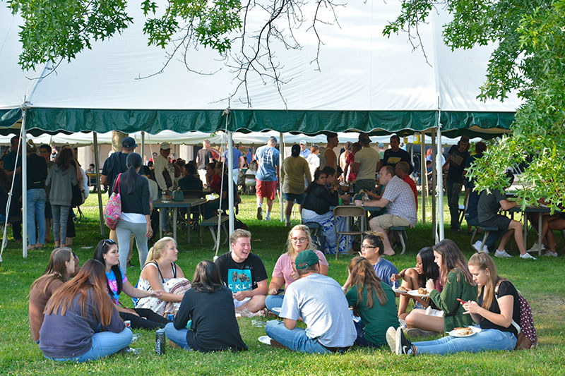 Students at picnic