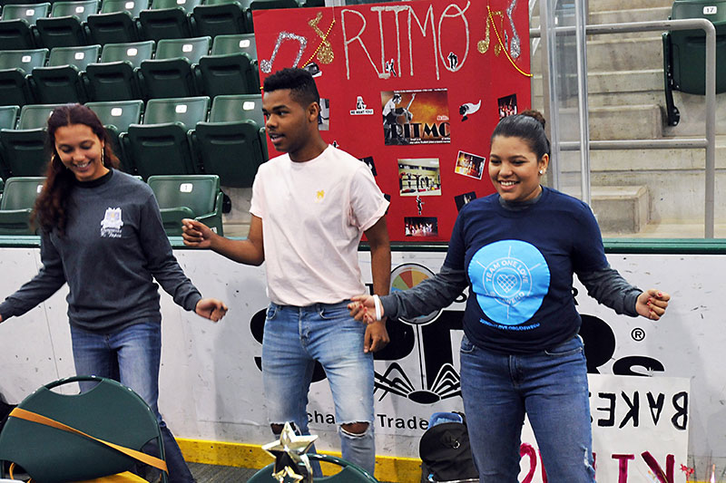 Students dancing