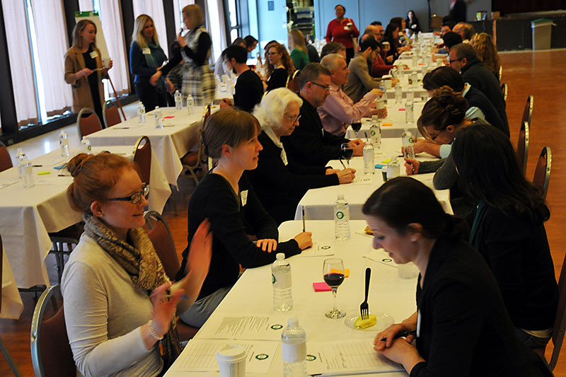 Faculty have conversations at College of Liberal Arts and Sciences interdisciplinary collaboration event