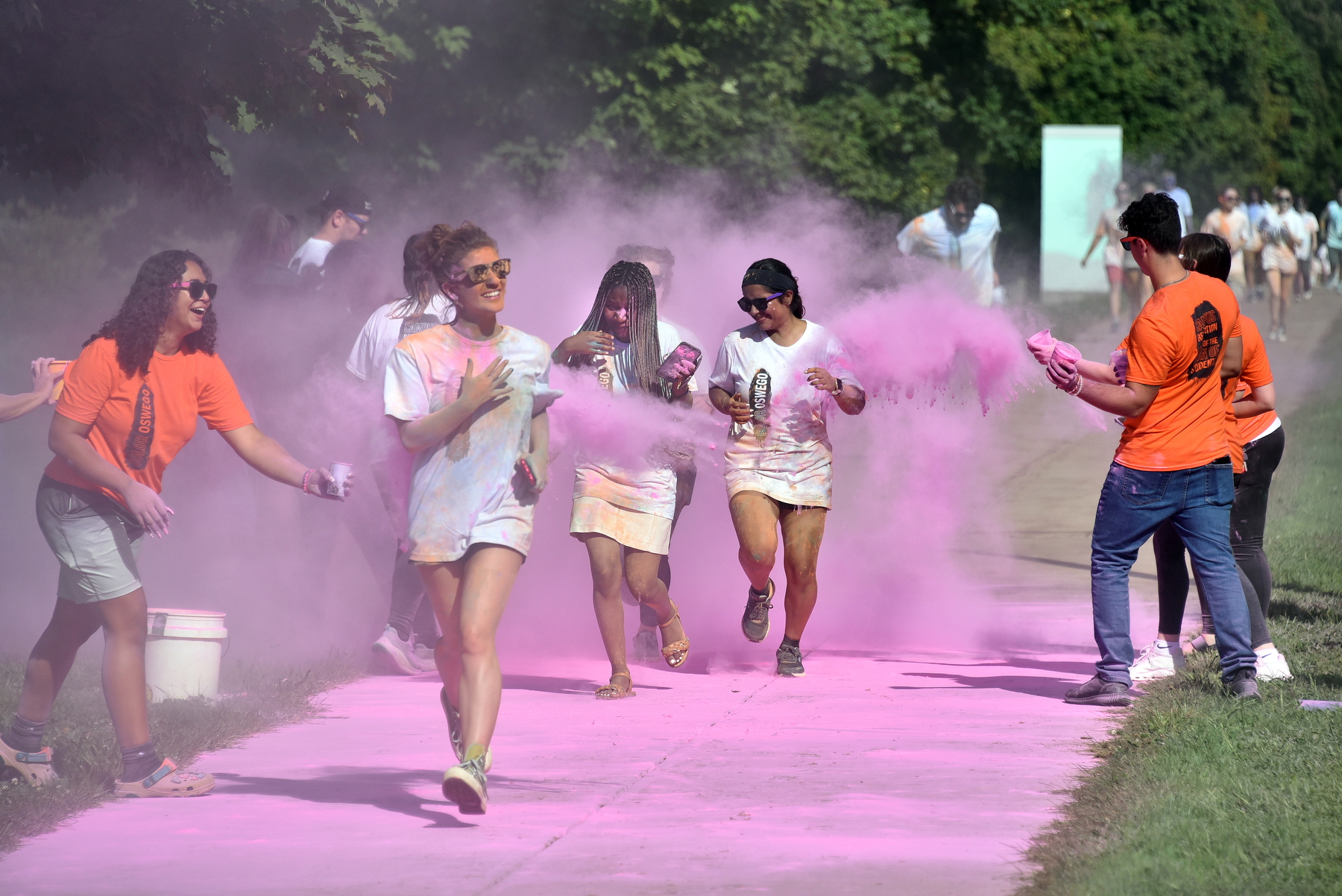 The annual 1.5-mile fun-filled Color Run around SUNY Oswego's west side of campus attracted a large turnout on Aug. 30.