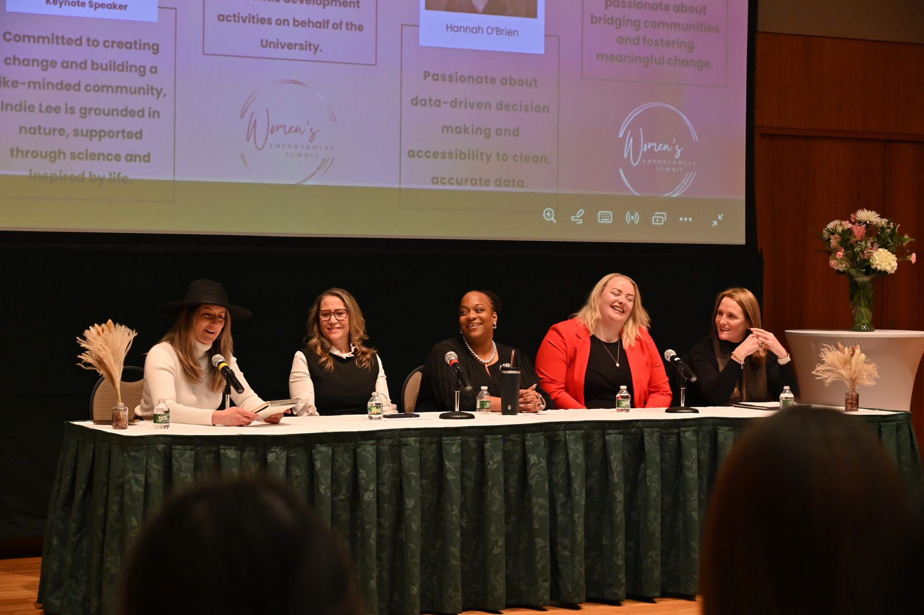 SUNY Oswego’s second annual Women’s Empowerment Summit March 26, hosted by Career Services, brought inspiring groups of students, alumni, industry professionals, and campus leaders for an evening of empowerment, mentorship, and networking. The Women of Impact Panel of accomplished alumni and industry professionals.