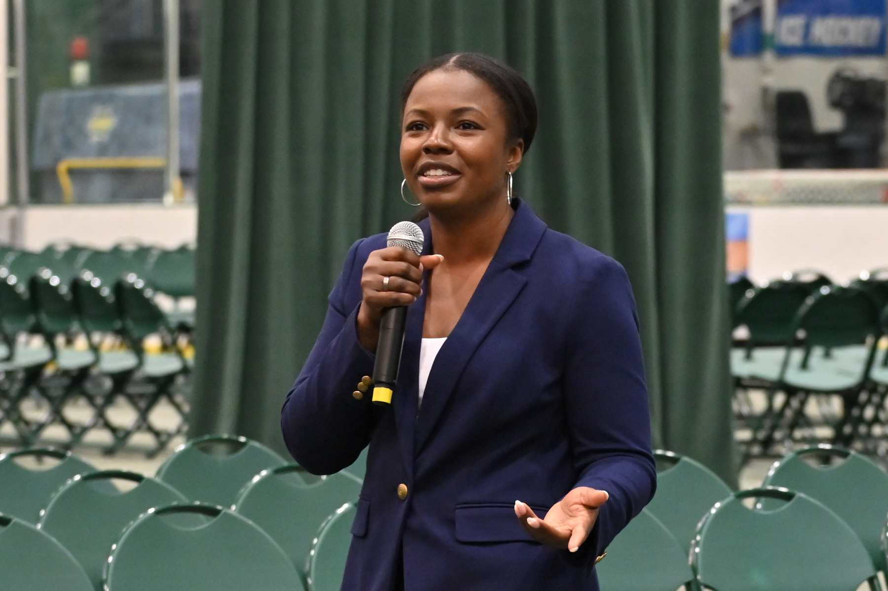 Students attending the Student-Athlete Career Readiness Conference had unique opportunities to hear personal testimonials centered on the value of experience and attitude gained by a student-athlete during the inaugural conference held Sept. 29 in the Deborah F. Stanley Arena and Convocation Hall. 