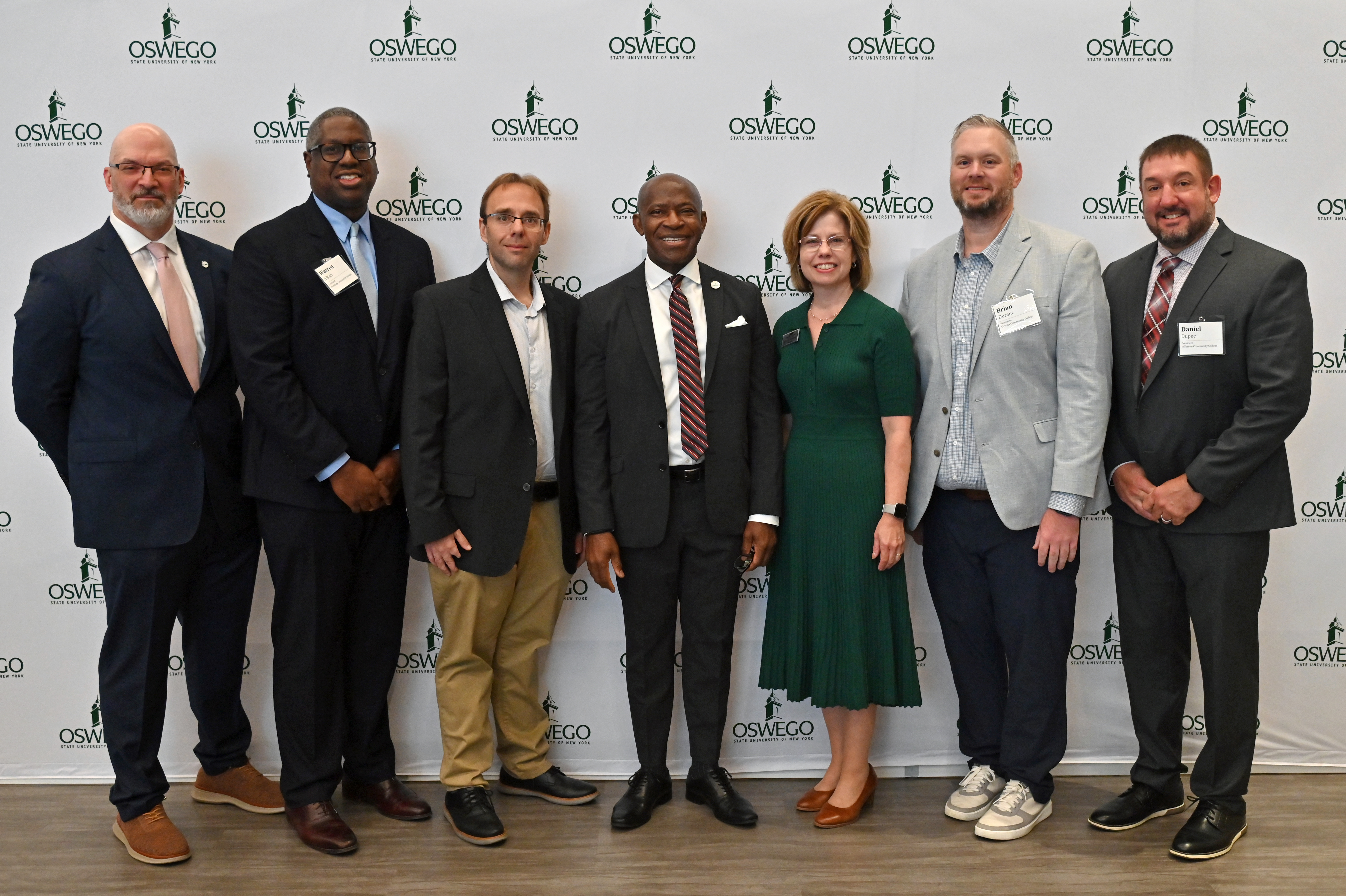 The inaugural Transfer Collaboration Success Summit Oct. 21 in Hewitt ballroom saw SUNY Oswego host top leaders and representatives of four community colleges – Cayuga, Jefferson, Onondaga and Tompkins/Cortland – and other distinguished guests discussing how to improve the transfer experience and transitions for the benefit of students, their institutions and the region. 