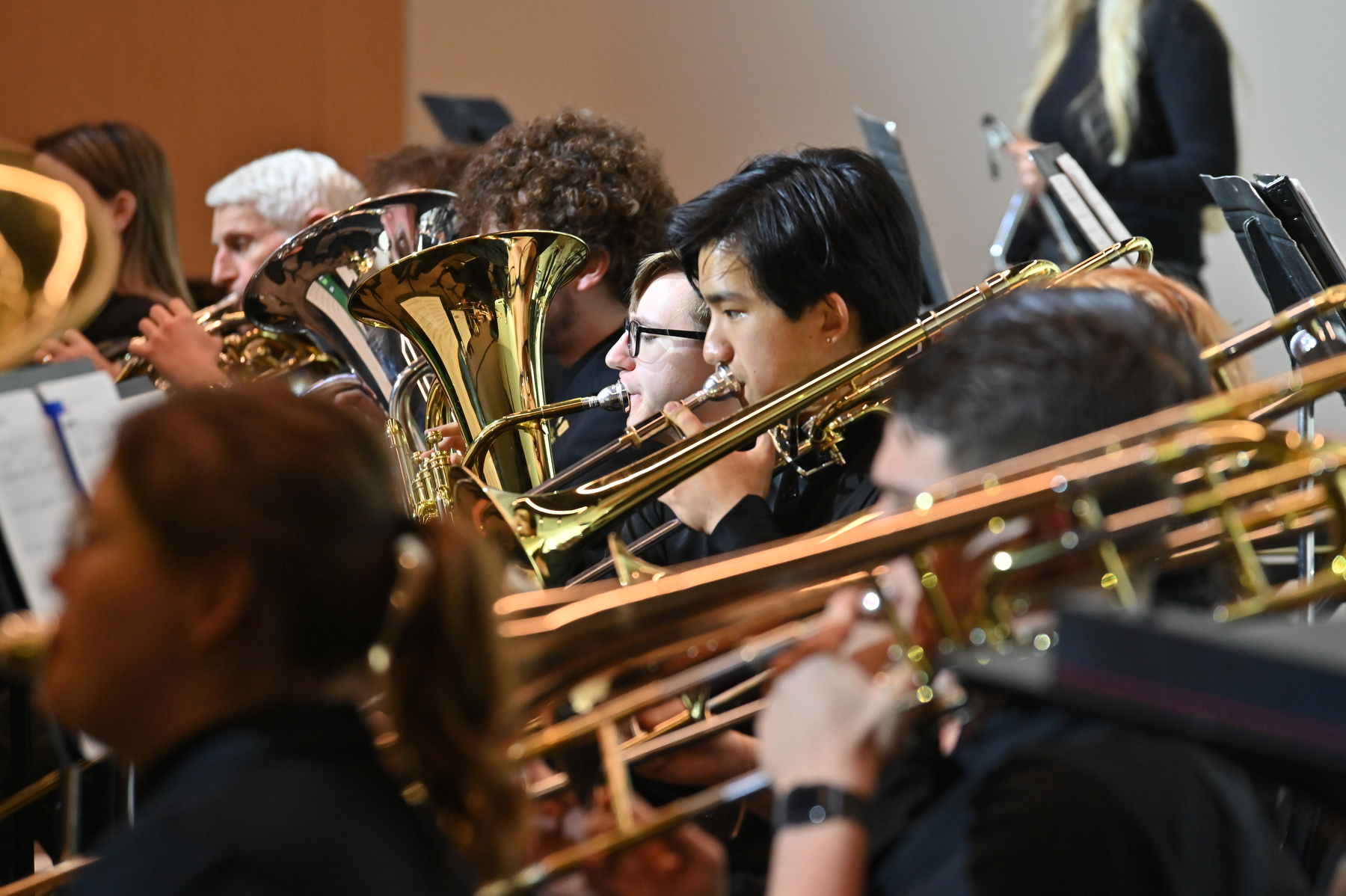 The Music Department's end-of-semester Wind Ensemble concert directed by Robert Auler featured a variety of pop and classic musical compositions as well as performances from additional student ensembles such as the Clarinet Quartet and the Oswego Brass Project. The Dec. 2 concert was held in the Hewitt Hall ballroom.
