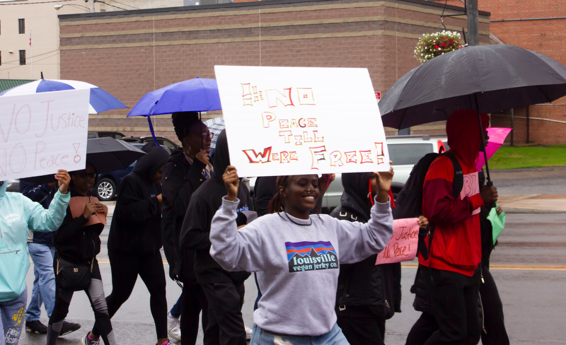 SUNY Oswego’s Black Student Union coordinated the annual Peace Walk on Sunday, Sept. 25, as part of the 36th annual ALANA Conference.