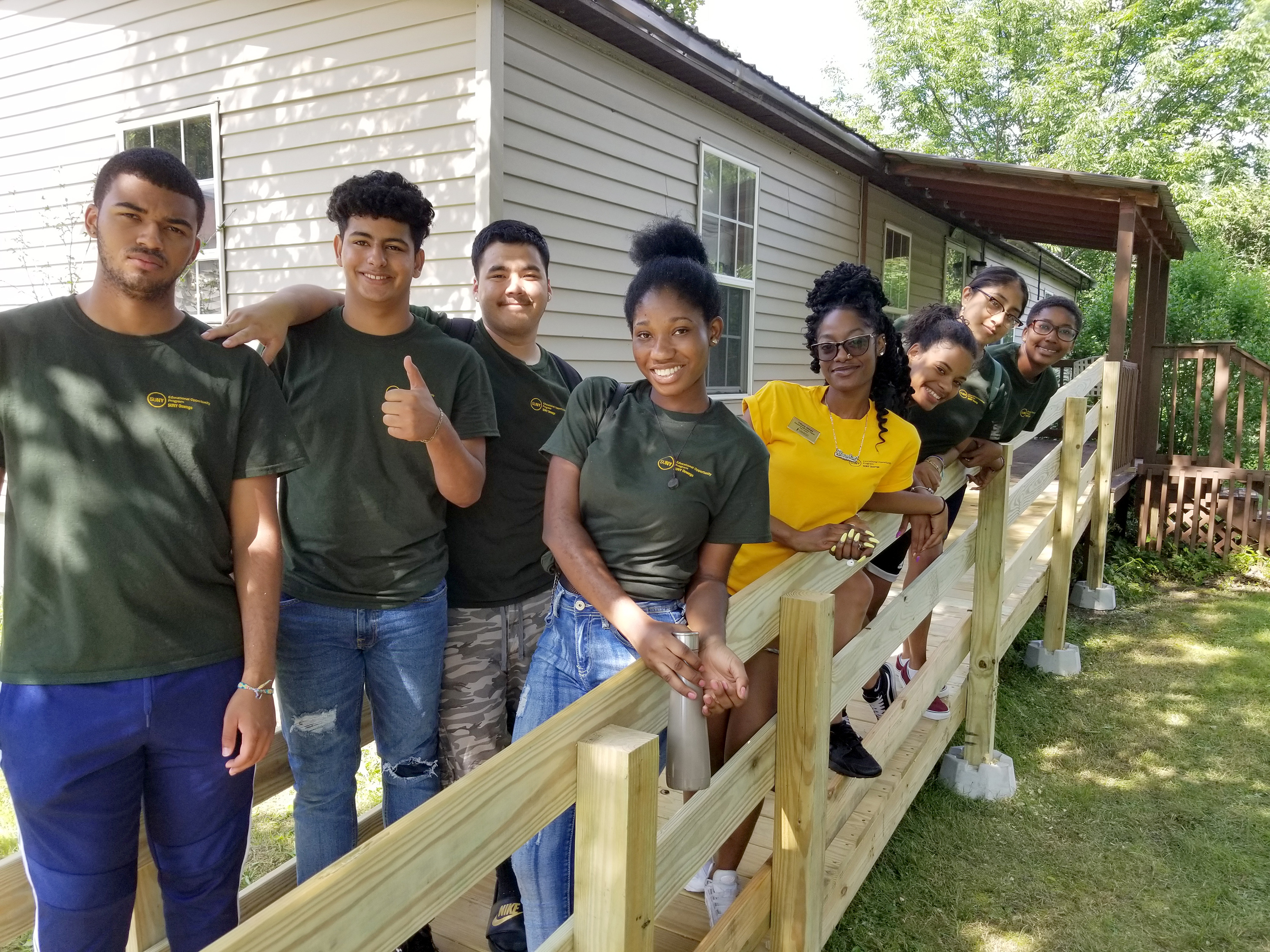 EOP students help ARISE to build a ramp to help a local resident