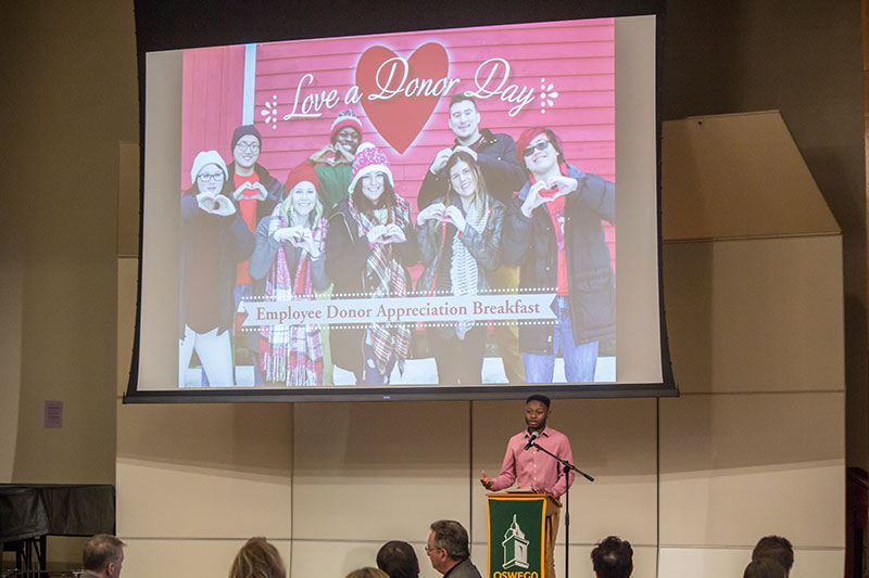 Kevin Damoah speaks at Love a Donor Day event