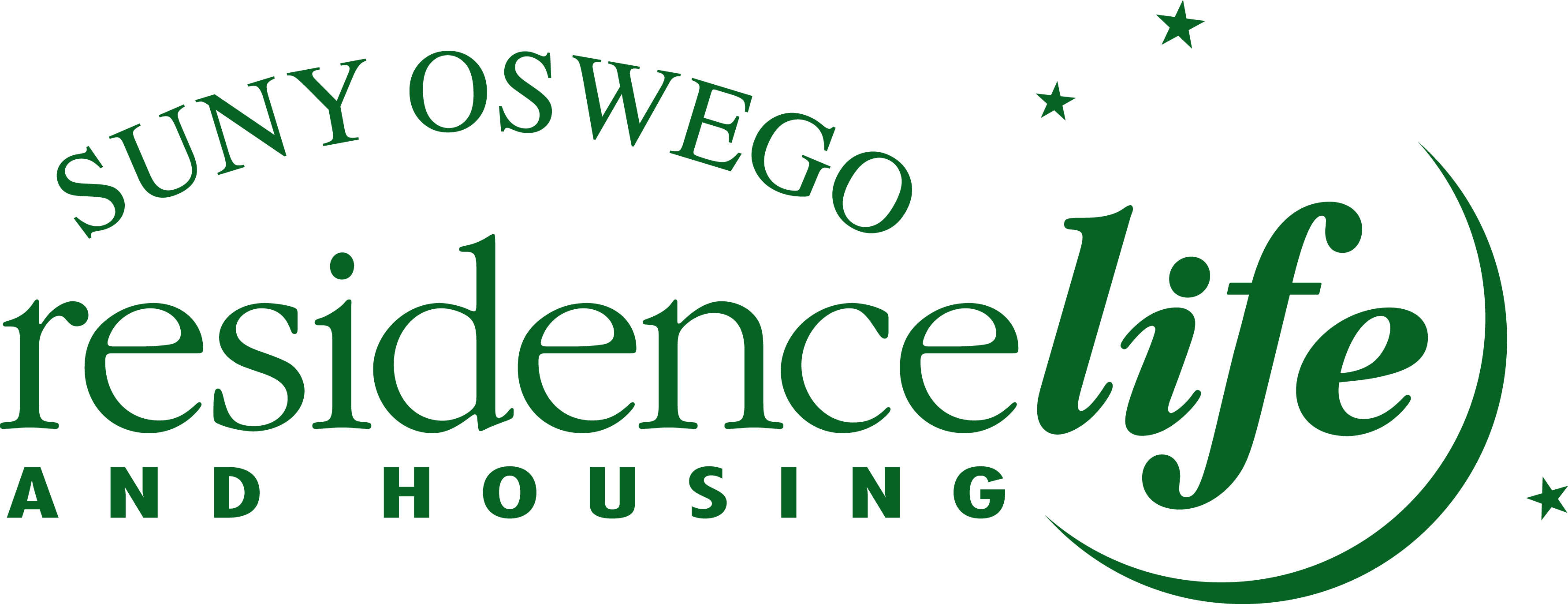 SUNY Oswego Residence Life and Housing logo link to home