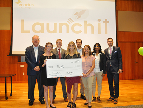 Winners of LaunchIt! contest congratulated by judges and organizers